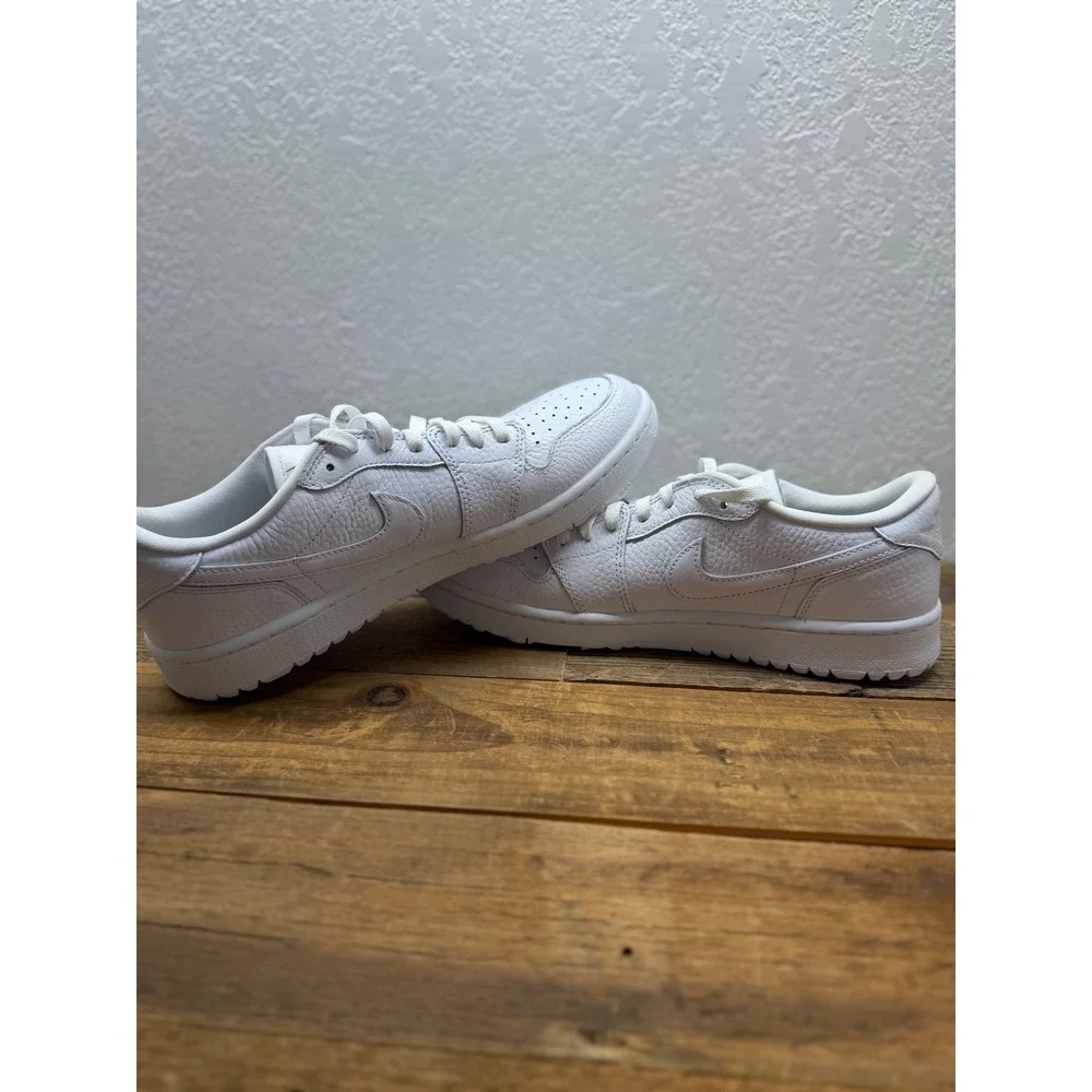 Jordan 1 Low Golf Triple White Leather Shoes DD9315-101 Mens Size 10